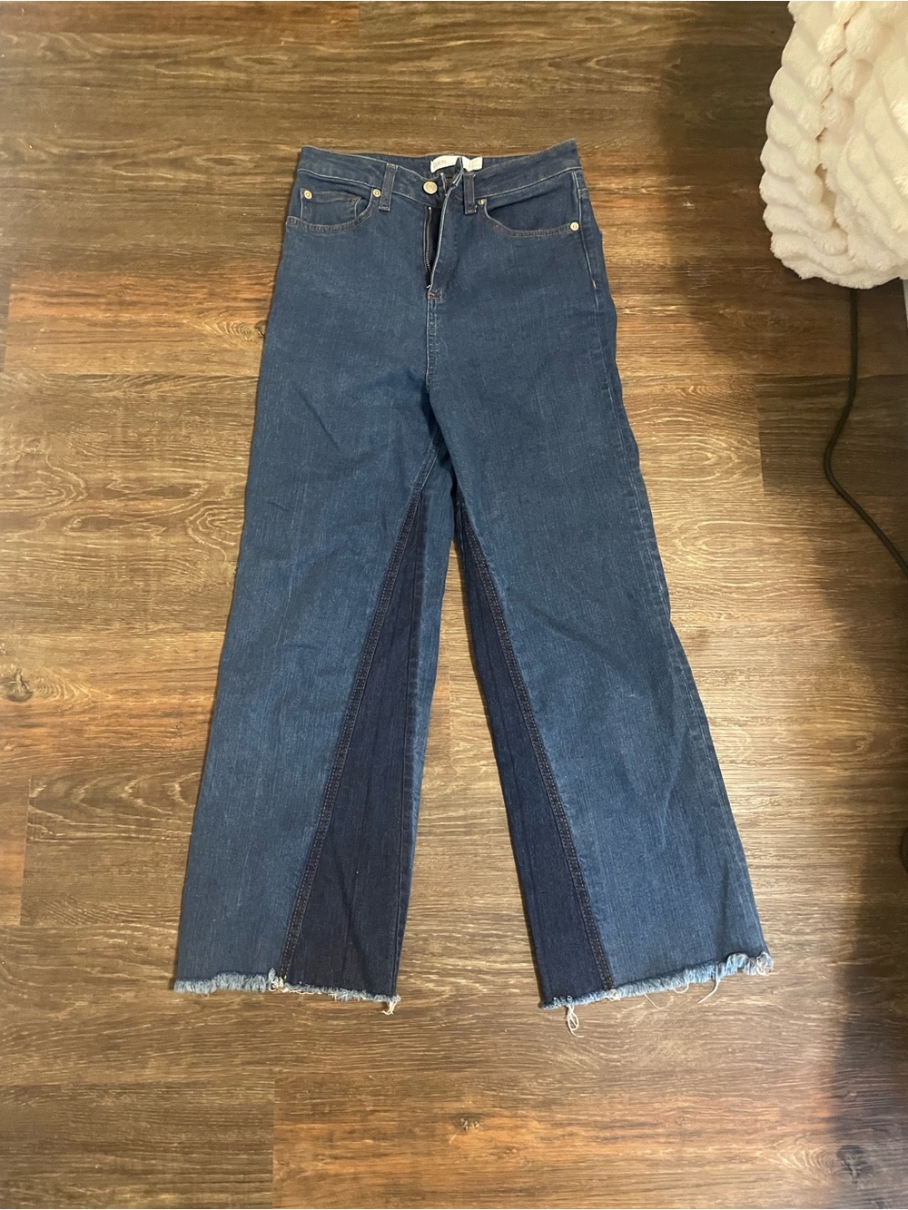 ASOS Two-Tone Dark Blue Wide-Leg Jeans